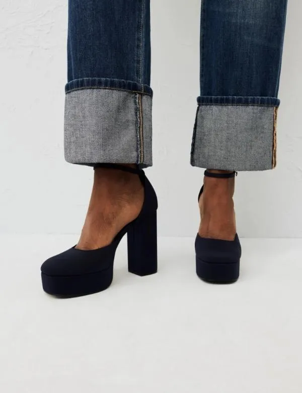 Marella Shoes Women Platform Court Shoes Navy