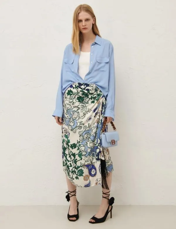 Marella Skirts Women Satin Skirt Green