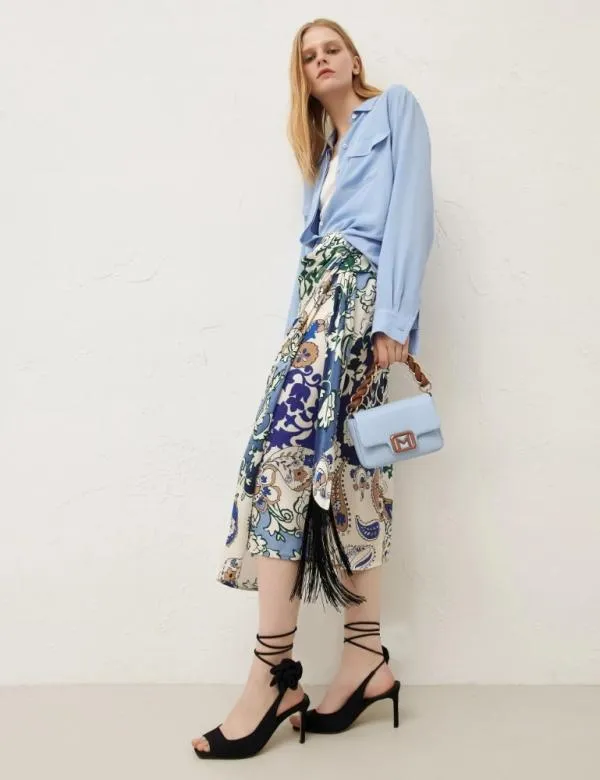 Marella Skirts Women Satin Skirt Green