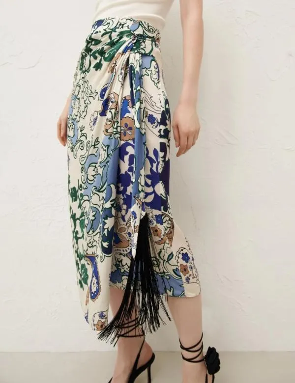 Marella Skirts Women Satin Skirt Green
