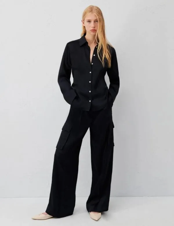 Marella Trousers Women Cargo Trousers Navy