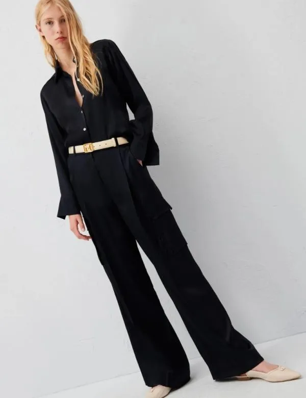Marella Trousers Women Cargo Trousers Navy