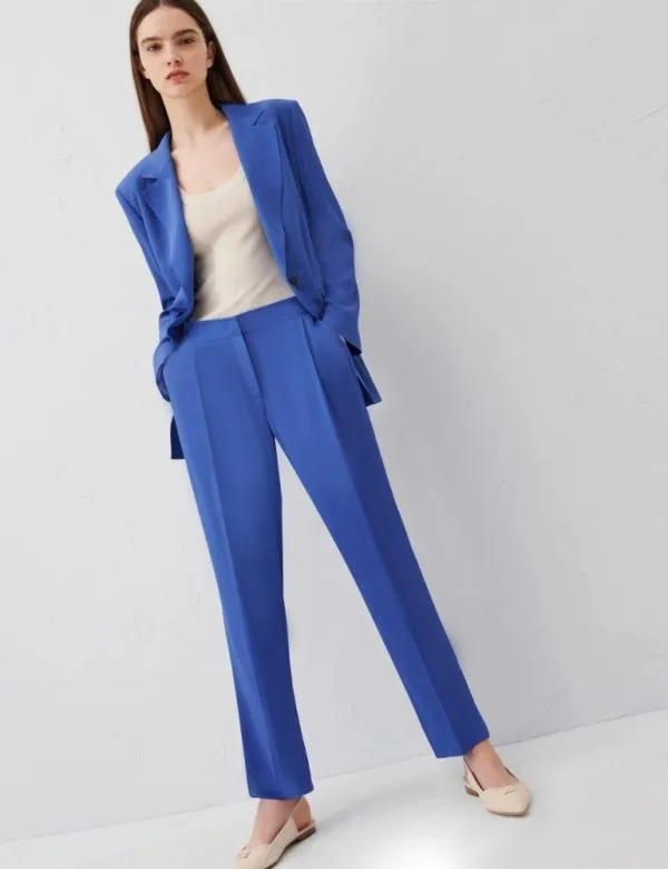 Marella Trousers Women Crepe Trousers Cornflower Blue