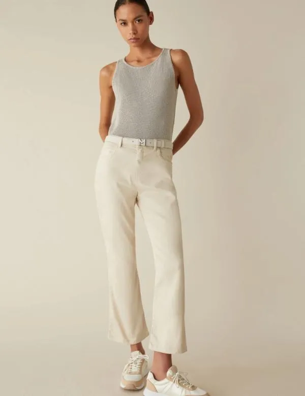 Marella Trousers Women Flared Jeans Wool White