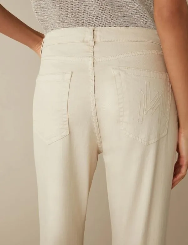 Marella Trousers Women Flared Jeans Wool White