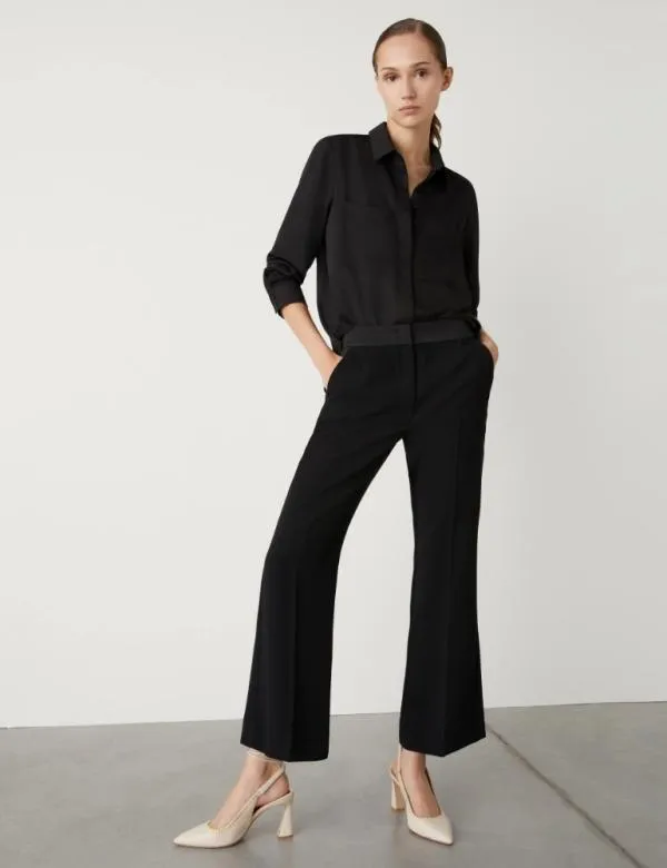 Marella Trousers Women Flared Trousers Black