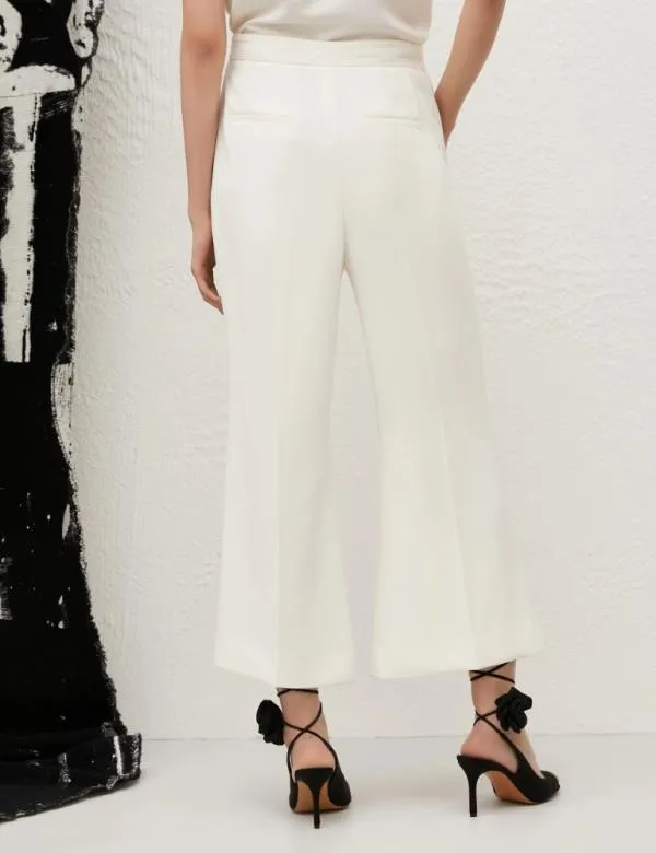 Marella Trousers Women Flared Trousers Wool White