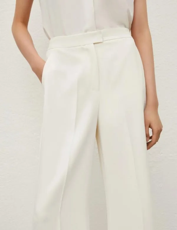 Marella Trousers Women Flared Trousers Wool White