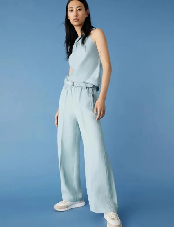 Marella Trousers Women Linenblend Trousers Skyblue