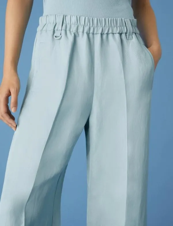 Marella Trousers Women Linenblend Trousers Skyblue