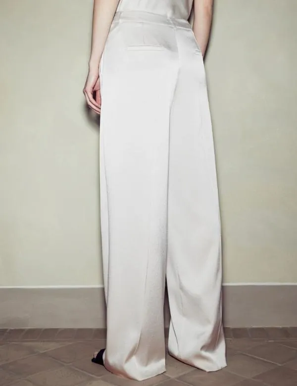 Marella Trousers Women Satin Trousers Stone