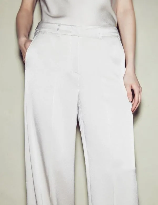 Marella Trousers Women Satin Trousers Stone