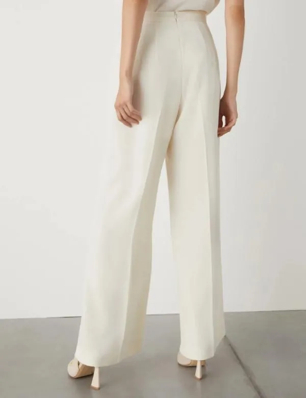 Marella Trousers Women Wideleg Trousers Wool White