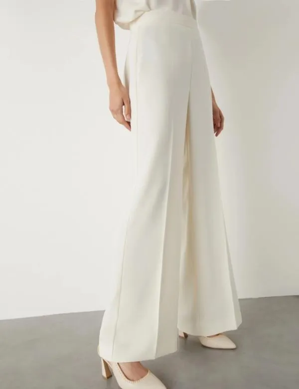 Marella Trousers Women Wideleg Trousers Wool White