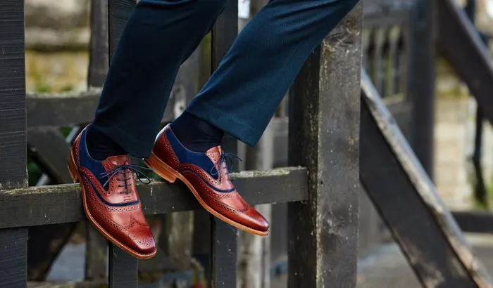 McClean 8211 Rosewood Calf Navy Suede Men Barker Shoes Mens Oxfords