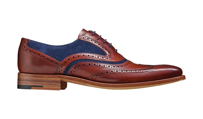 McClean 8211 Rosewood Calf Navy Suede Men Barker Shoes Mens Oxfords