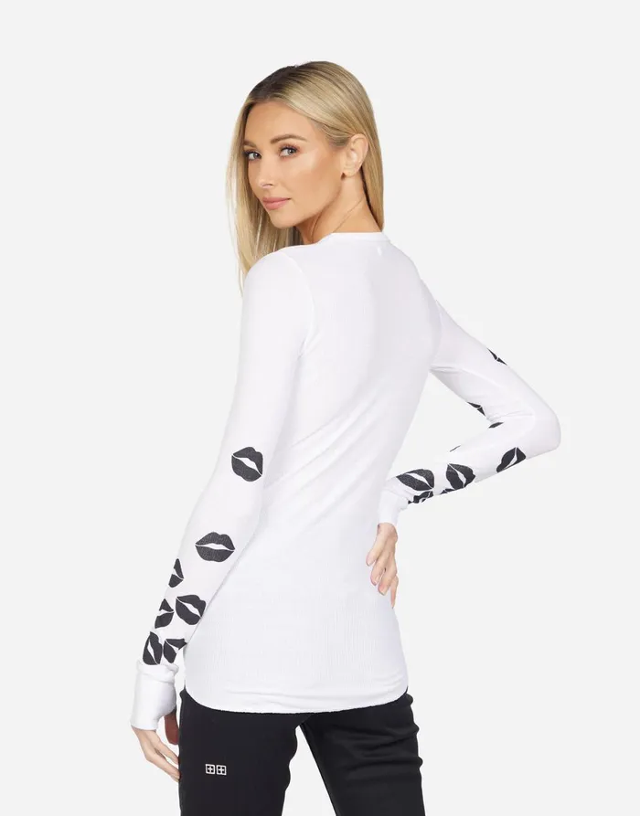 McKinley Scattered Lip White Women039s Lauren Moshi Long Sleeve