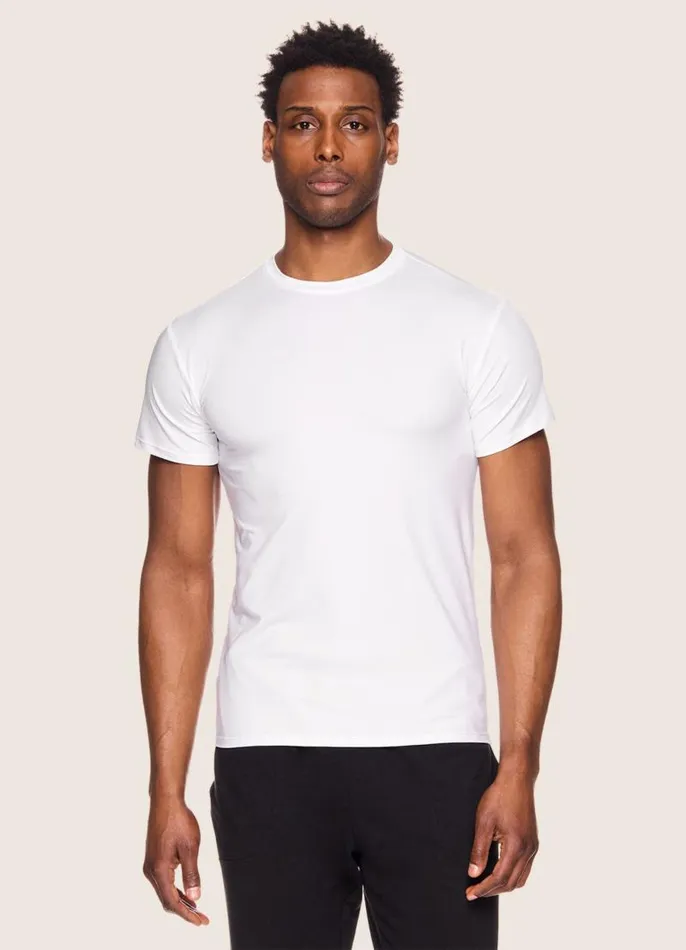Men 2Pack Crewneck Undershirts White RBX Active Underwear