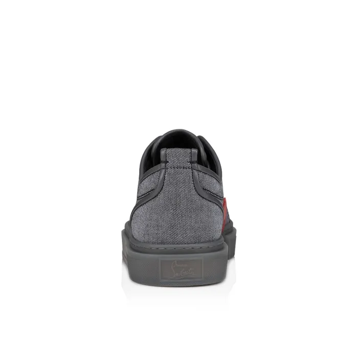 Men Adolon Junior Sneakers 8211 Linen And Calf Leather 8211 Smoky Christian Louboutin Sneakers