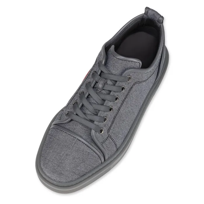 Men Adolon Junior Sneakers 8211 Linen And Calf Leather 8211 Smoky Christian Louboutin Sneakers