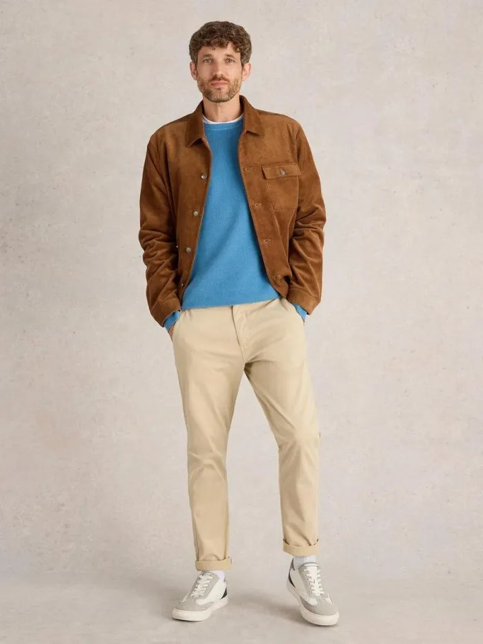 Men Attadale Crew Neck Jumper Light Blue White Stuff Knitwear