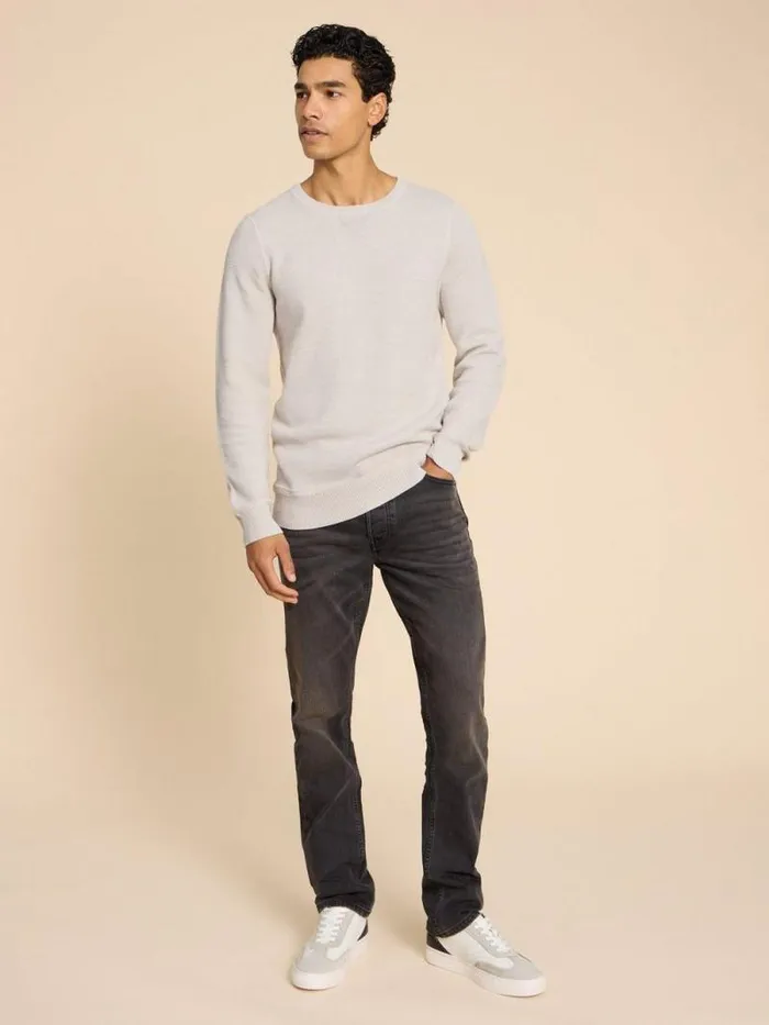 Men Attadale Crew Neck Jumper Light Grey White Stuff Knitwear