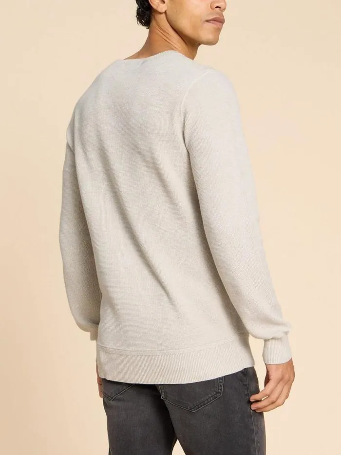 Men Attadale Crew Neck Jumper Light Grey White Stuff Knitwear