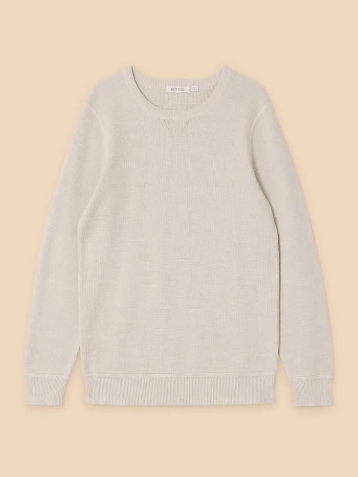 Men Attadale Crew Neck Jumper Light Grey White Stuff Knitwear
