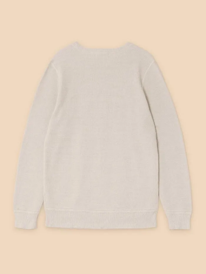 Men Attadale Crew Neck Jumper Light Grey White Stuff Knitwear