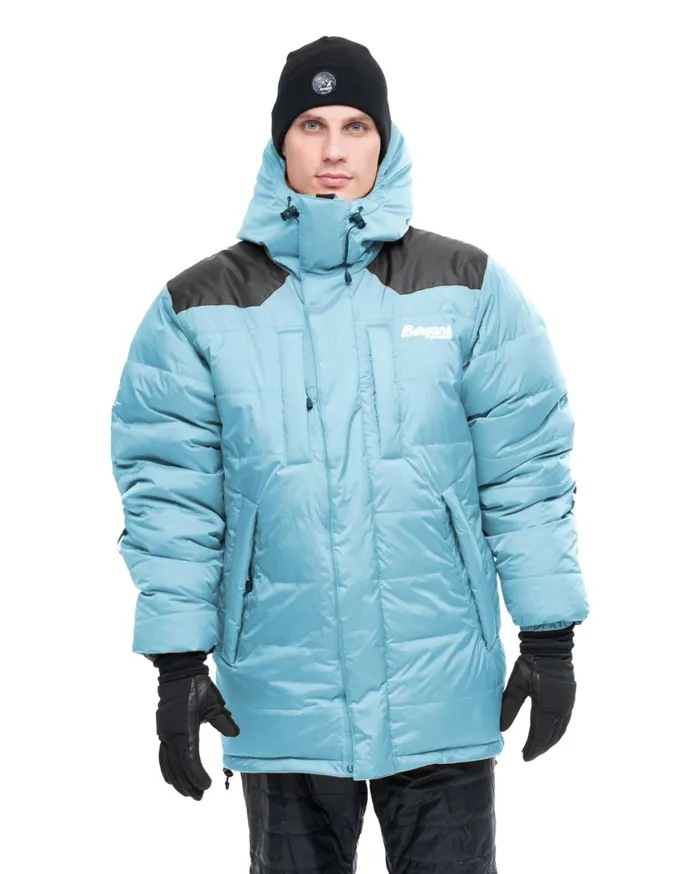 Men Bergans Of Norway Coats And Parkas Expedition Down Unisex Parka Arctic Ocean Blue Black