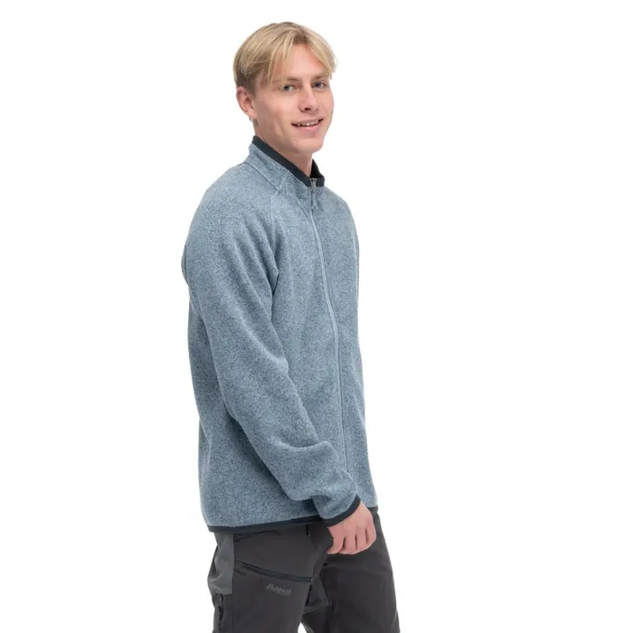 Men Bergans Of Norway Fleece Kamphaug Knitted Jacket Husky Blue