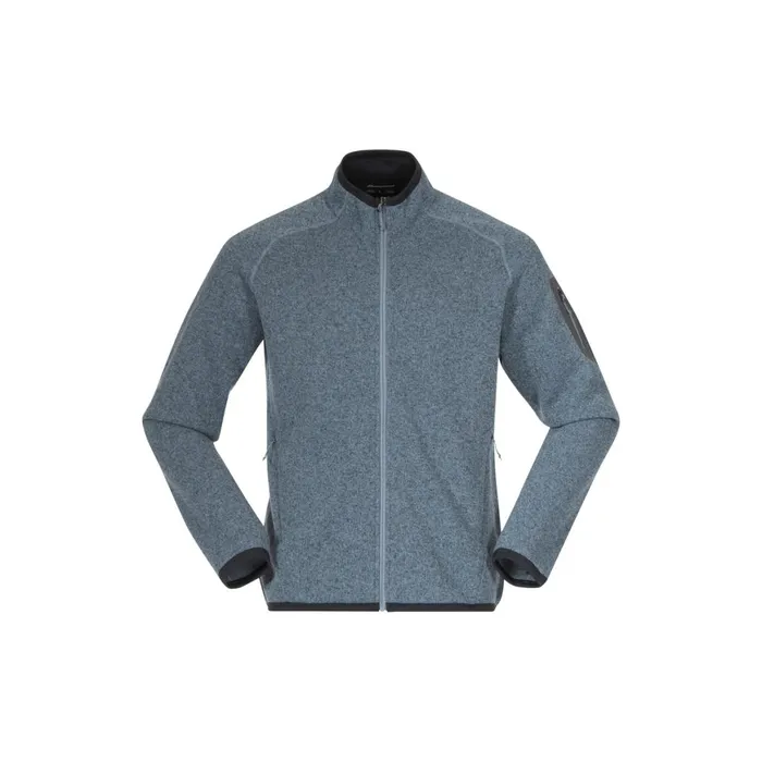 Men Bergans Of Norway Fleece Kamphaug Knitted Jacket Husky Blue
