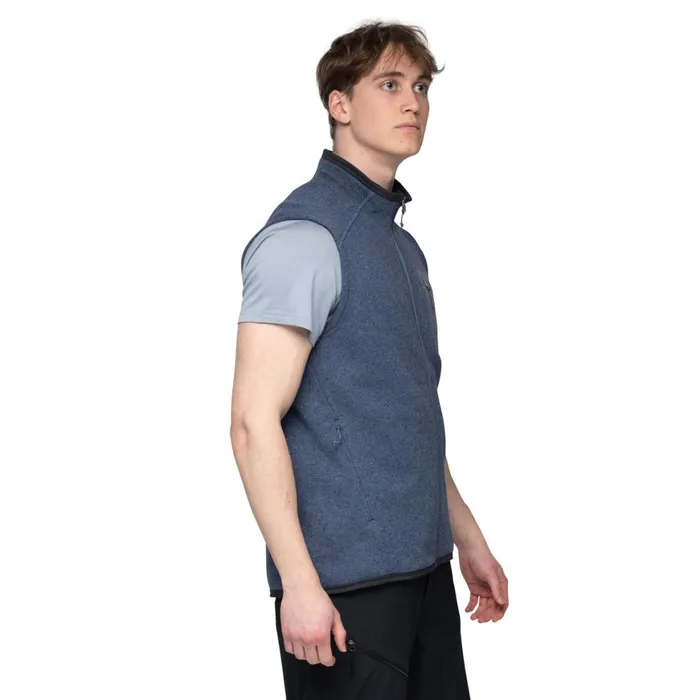 Men Bergans Of Norway Fleece Kamphaug Knitted Vest Granite Blue