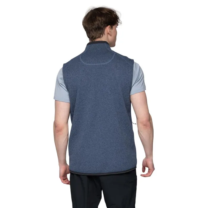 Men Bergans Of Norway Fleece Kamphaug Knitted Vest Granite Blue