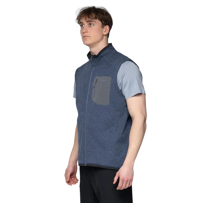 Men Bergans Of Norway Fleece Kamphaug Knitted Vest Granite Blue