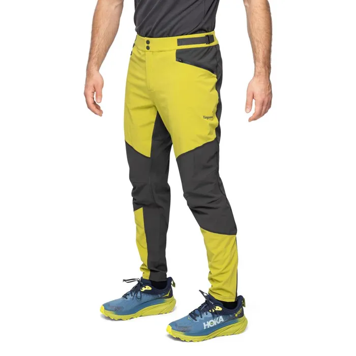 Men Bergans Of Norway Hiking Pants Y Lightline Progressive Pants Golden Lime Green Dark Shadow Grey