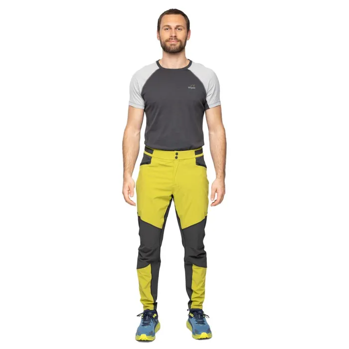Men Bergans Of Norway Hiking Pants Y Lightline Progressive Pants Golden Lime Green Dark Shadow Grey