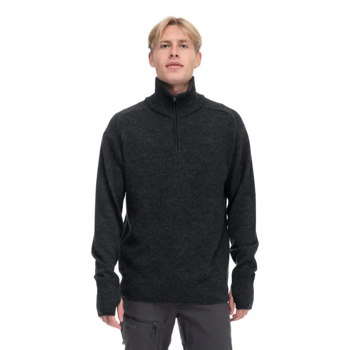 Men Bergans Of Norway Jumpers And Long Sleeves Ulriken Light Merino Jumper Dark Shadow Grey