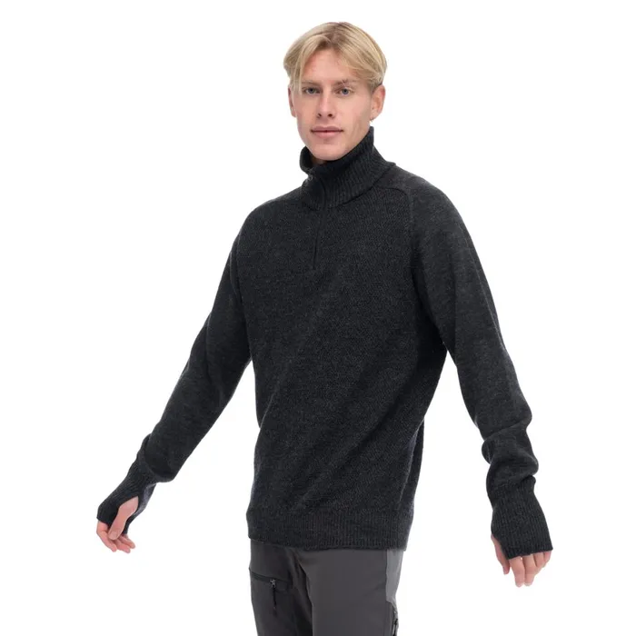 Men Bergans Of Norway Jumpers And Long Sleeves Ulriken Light Merino Jumper Dark Shadow Grey