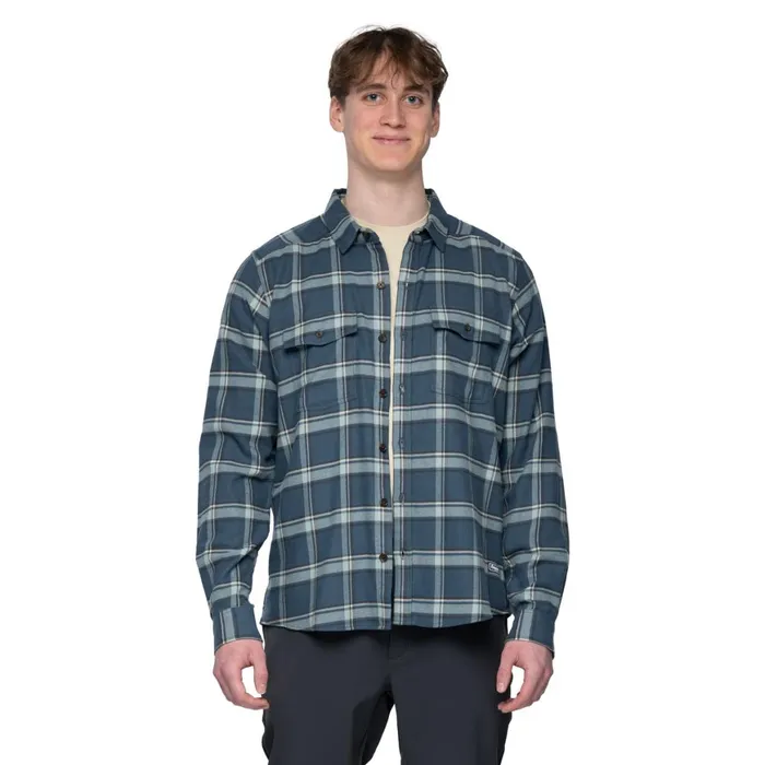 Men Bergans Of Norway Shirts Tovdal Shirt Orion Blue Misty Forest Check