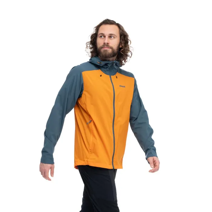 Men Bergans Of Norway Softshell Jackets Skar Light Windbreaker Jacket Cloudberry Yellow Orion Blue