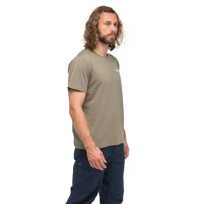 Men Bergans Of Norway TShirts Nordmarka Organic Cotton Print Tee Green Mud