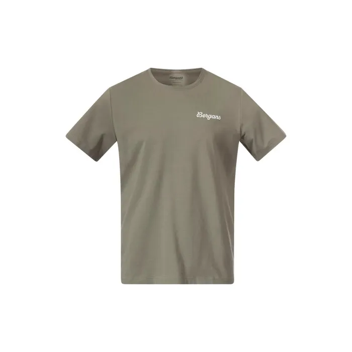 Men Bergans Of Norway TShirts Nordmarka Organic Cotton Print Tee Green Mud