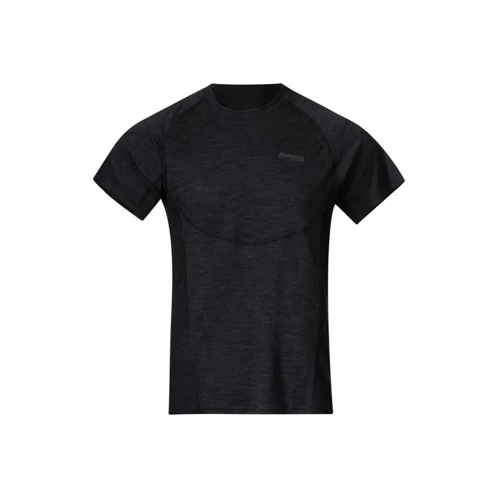 Men Bergans Of Norway Wool TShirts InnerLight Tee Solid Charcoal