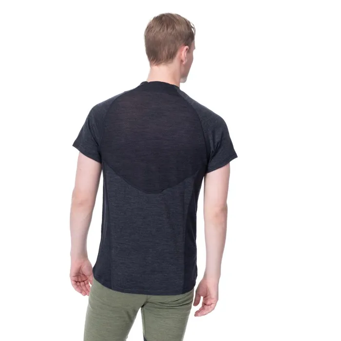 Men Bergans Of Norway Wool TShirts InnerLight Tee Solid Charcoal