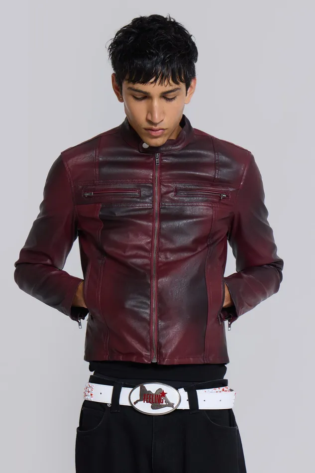 Men Bestsellers Jaded London Shop Oxblood Piston Jacket