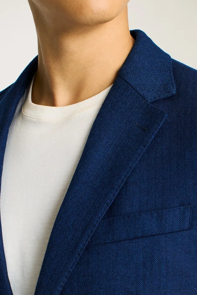 Men Bonobos Blazers and Sport Coats Effortlessly Refined Bonobos Jetsetter Unconstructed Blazer Blue Herringbone