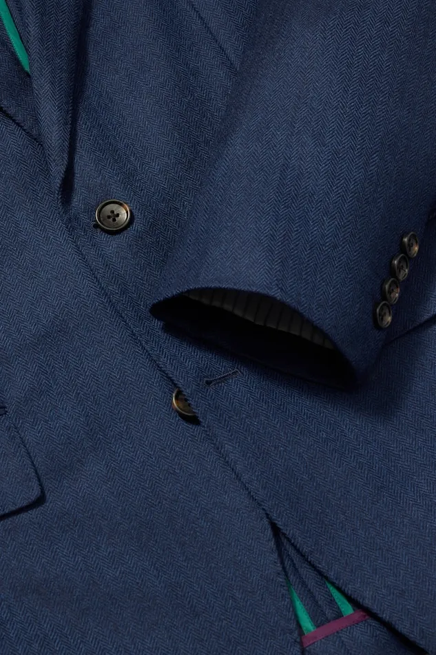 Men Bonobos Blazers and Sport Coats Effortlessly Refined Bonobos Jetsetter Unconstructed Blazer Blue Herringbone