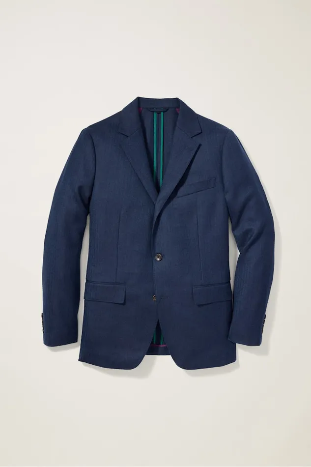 Men Bonobos Blazers and Sport Coats Effortlessly Refined Bonobos Jetsetter Unconstructed Blazer Blue Herringbone