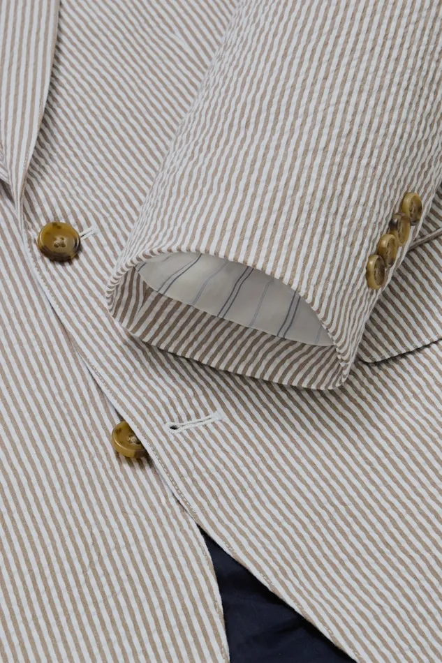 Men Bonobos Blazers and Sport Coats Jetsetter Italian Seersucker Blazer Khaki And White Stripe Men Bonobos Blazers and Sport Coats Jetsetter Italian Seersucker Blazer Khaki And White Stripe